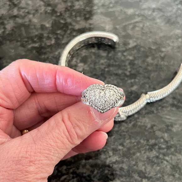 Judith Ripka 925 Signature Heart Ring - Picture 1 of 3